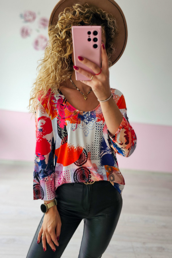 Bluzka we wzory artystyczne multicolor