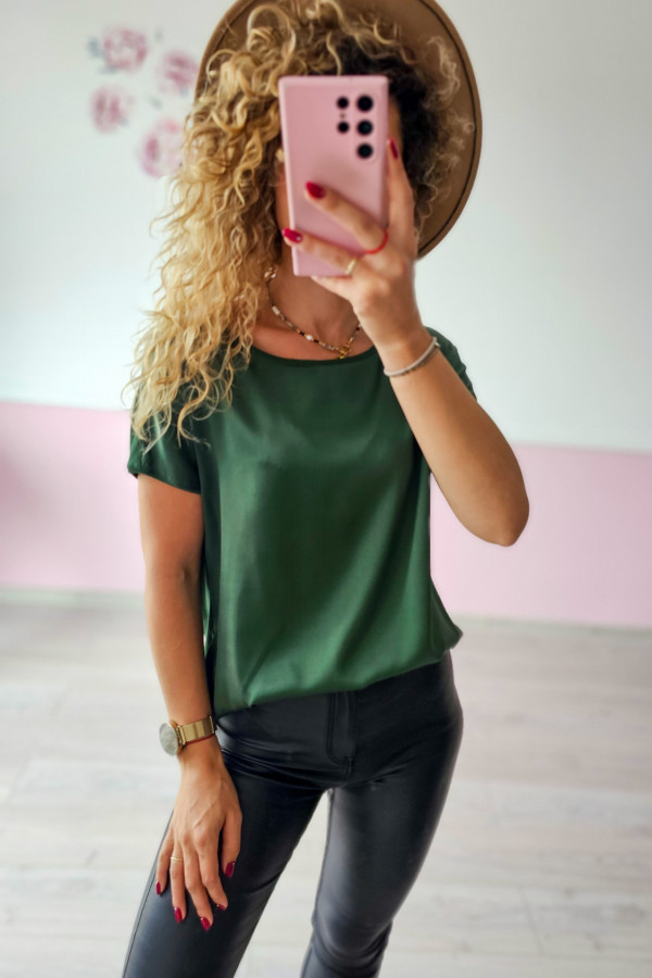 Bluzka satynowa zielona 2