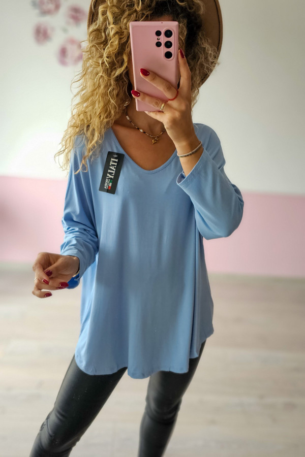 Jasnoniebieska bluzka basic oversize
