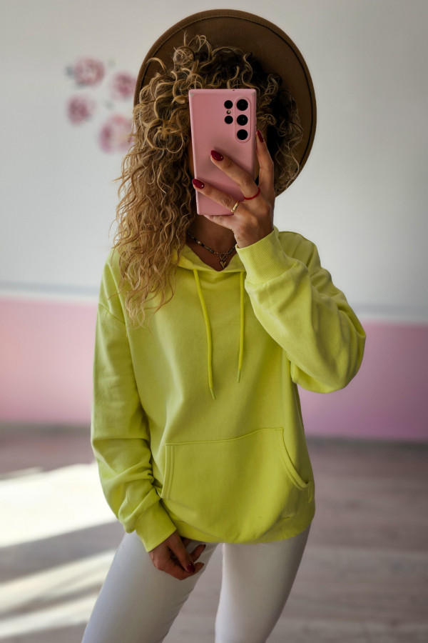 Bluza z kapturem – neonowa żółć L/XL