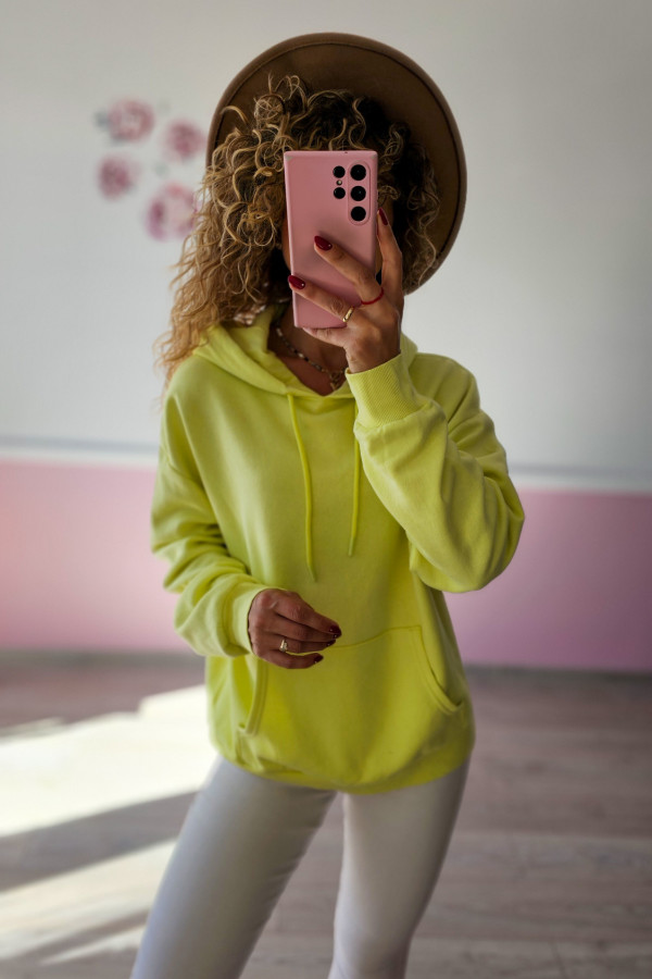Bluza z kapturem – neonowa żółć L/XL 1