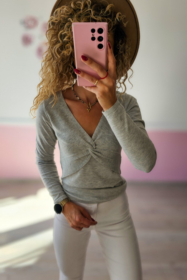 Sweterek kopertowy – szary 1