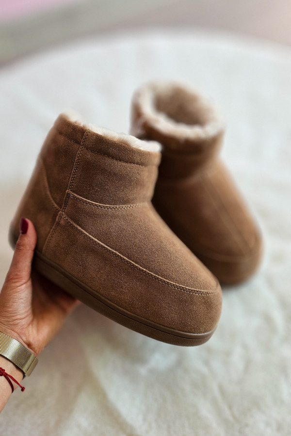 Damskie buty śniegowce zimowe z futerkiem – brązowe 3