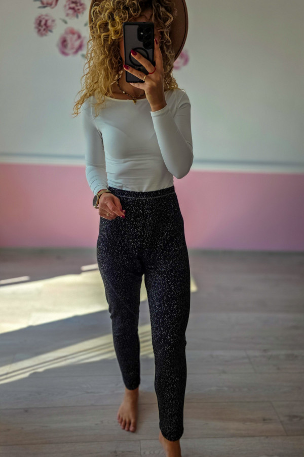 Czarne legginsy z brokatowym akcentem XXL/3XL 1