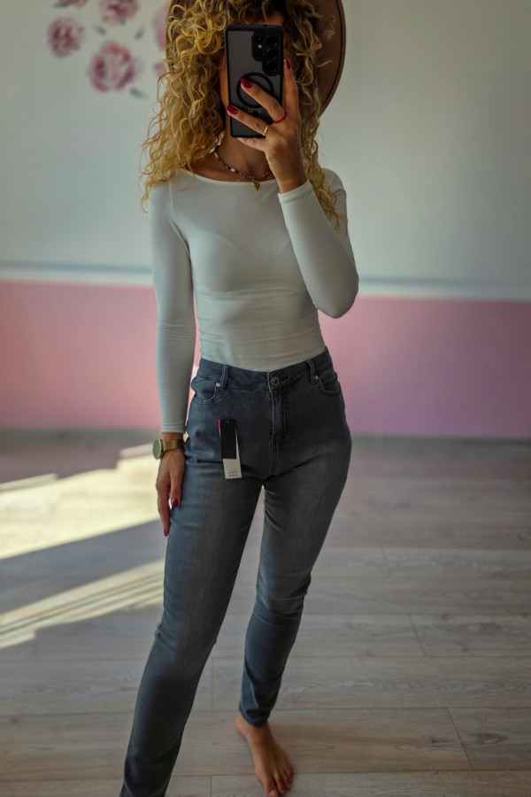Szare jeansy slim fit