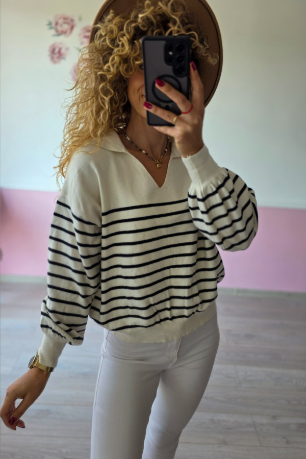 Sweter w paski M/L