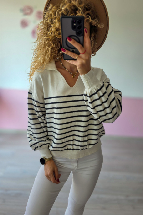 Sweter w paski M/L 2