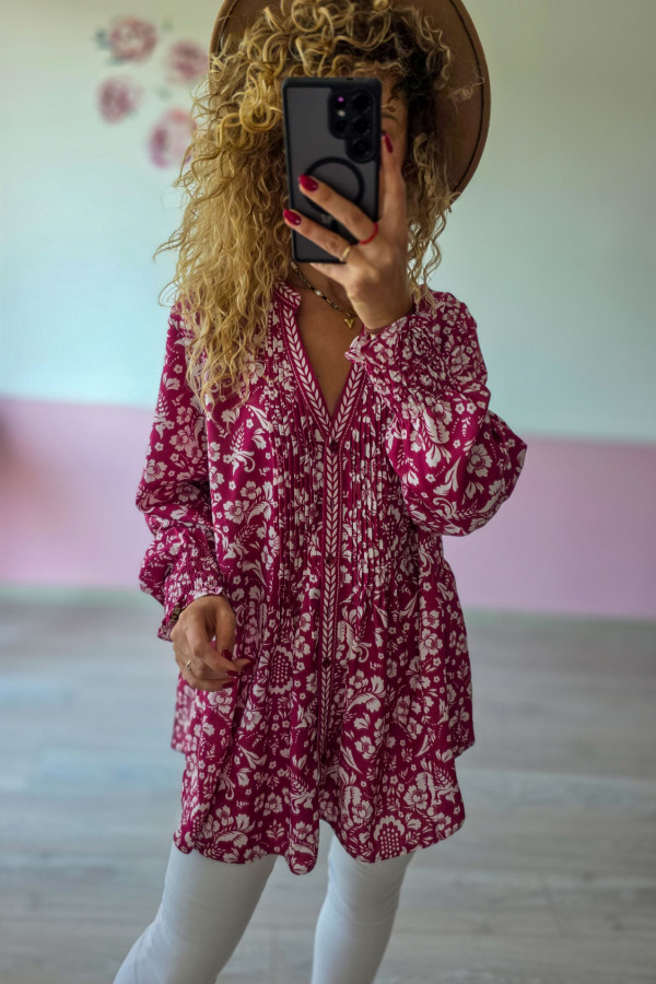 Tunika w odcieniu malinowym 1