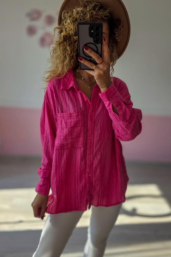 Różowa koszula oversize 1