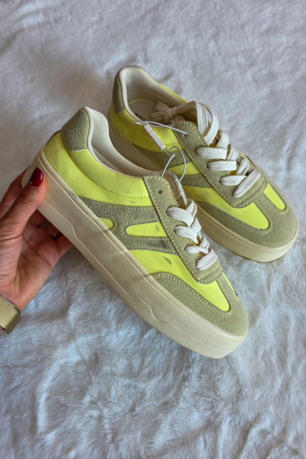 Żółte sneakersy z zamszowymi wstawkami 3
