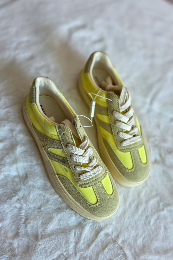 Żółte sneakersy z zamszowymi wstawkami 5