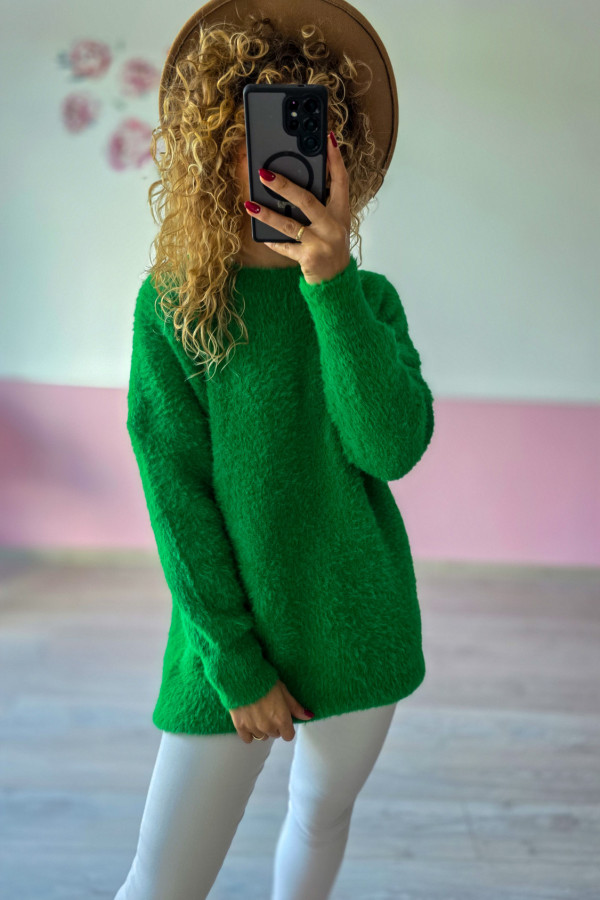 Sweter puszysty – zielony S/M 1