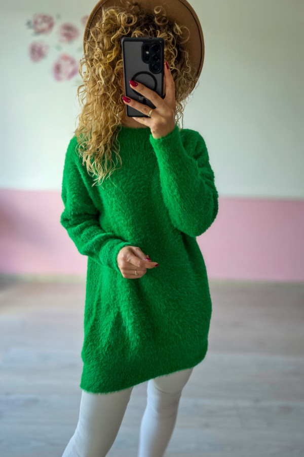 Sweter puszysty – zielony S/M 2