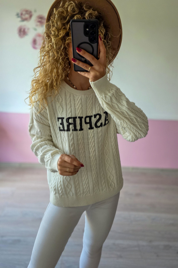 Sweter „Aspire” z warkoczowym splotem 1