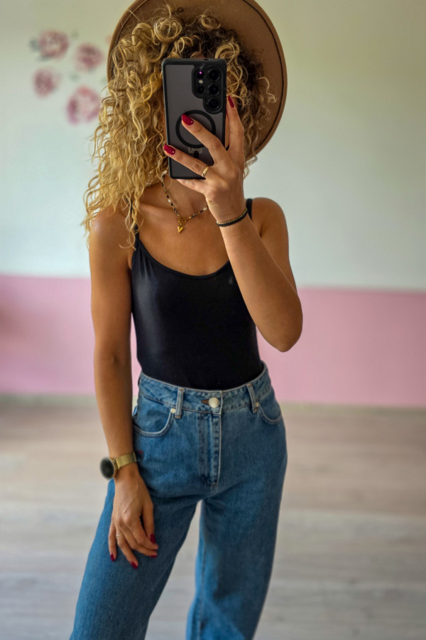 Czarny basic body na ramiączkach 2