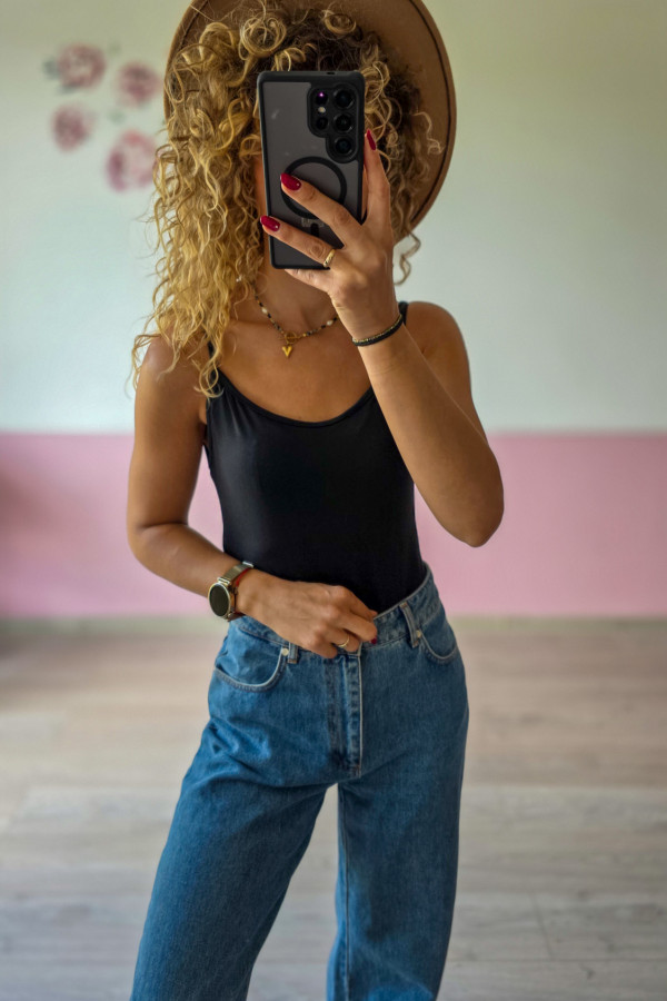Czarny basic body na ramiączkach