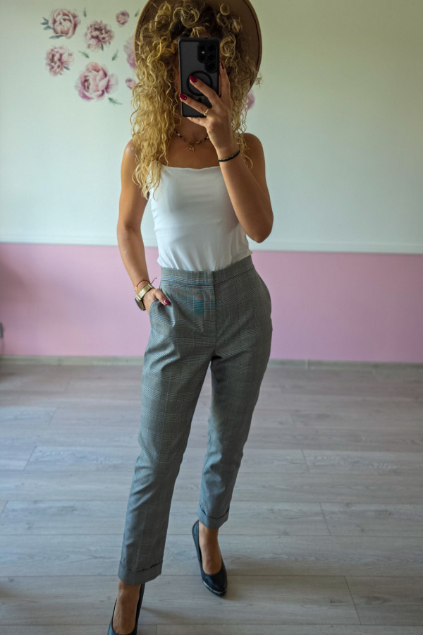 Szare spodnie w kratkę Ralph Lauren 1
