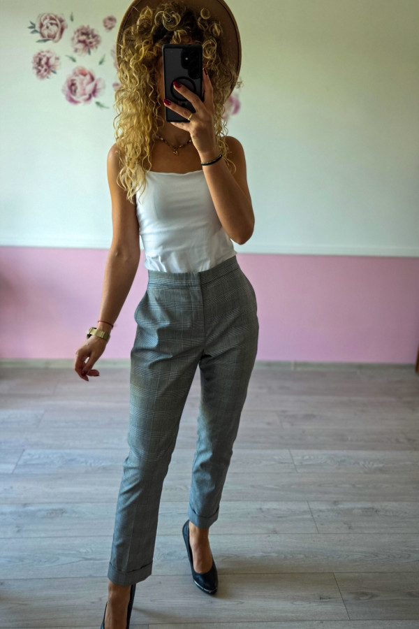 Szare spodnie w kratkę Ralph Lauren 2