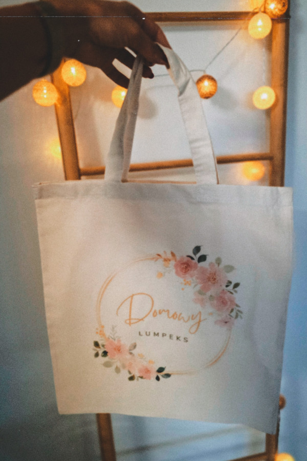 Firmowa torba bawełniana „Domowy Lumpeks” – ecru