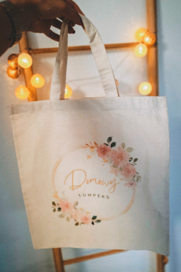Firmowa torba bawełniana „Domowy Lumpeks” – ecru 1