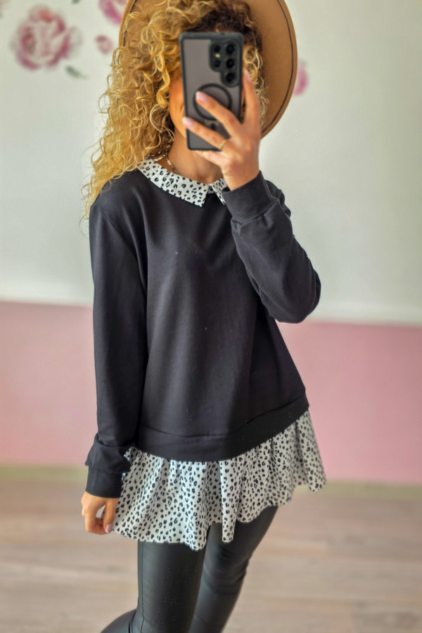 Bluza z kołnierzykiem i falbanką 1