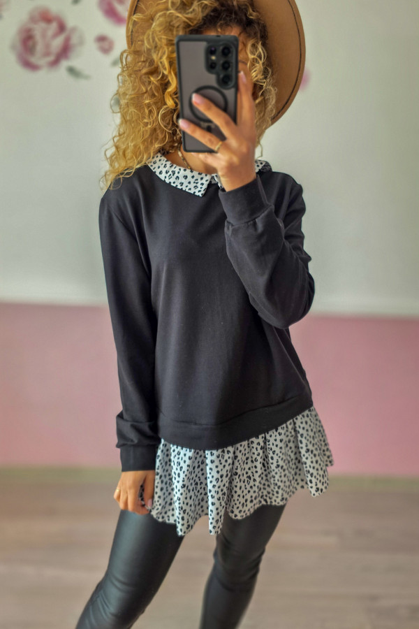 Bluza z kołnierzykiem i falbanką 2