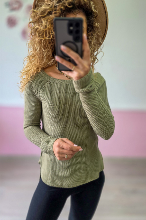 Sweter damski khaki
