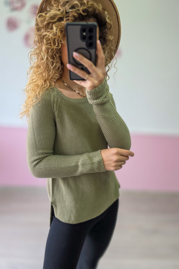 Sweter damski khaki 1