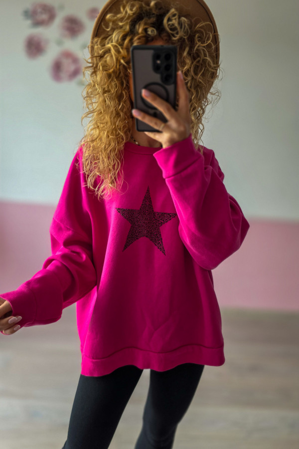 Bluza damska różowa z gwiazdą