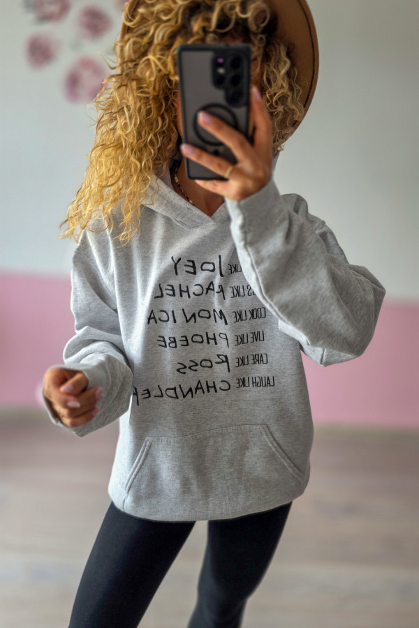 Bluza damska szara z kapturem