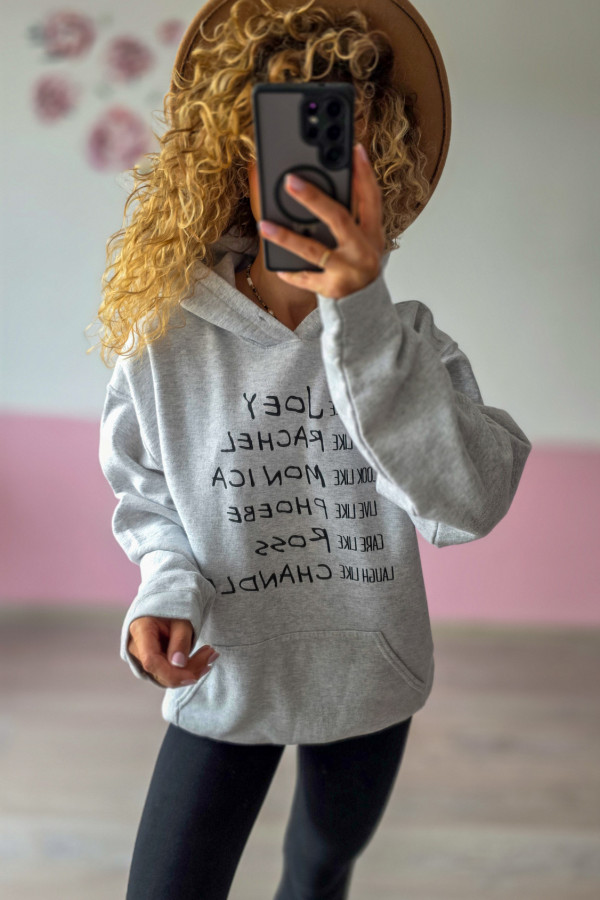 Bluza damska szara z kapturem 1