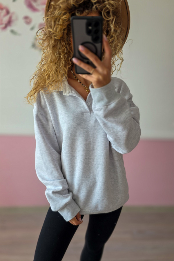 Bluza damska szara z kołnierzykiem 1