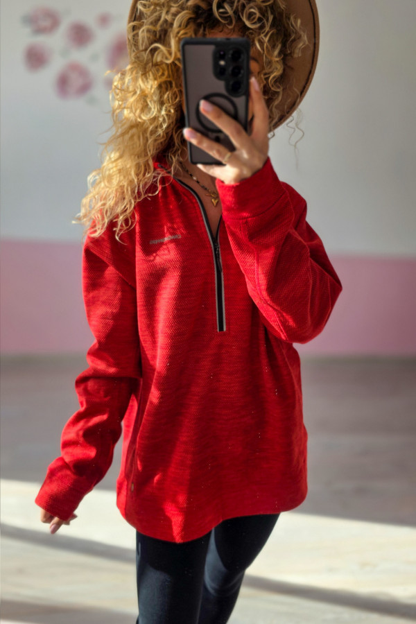 Bluza damska czerwona z zamkiem 1