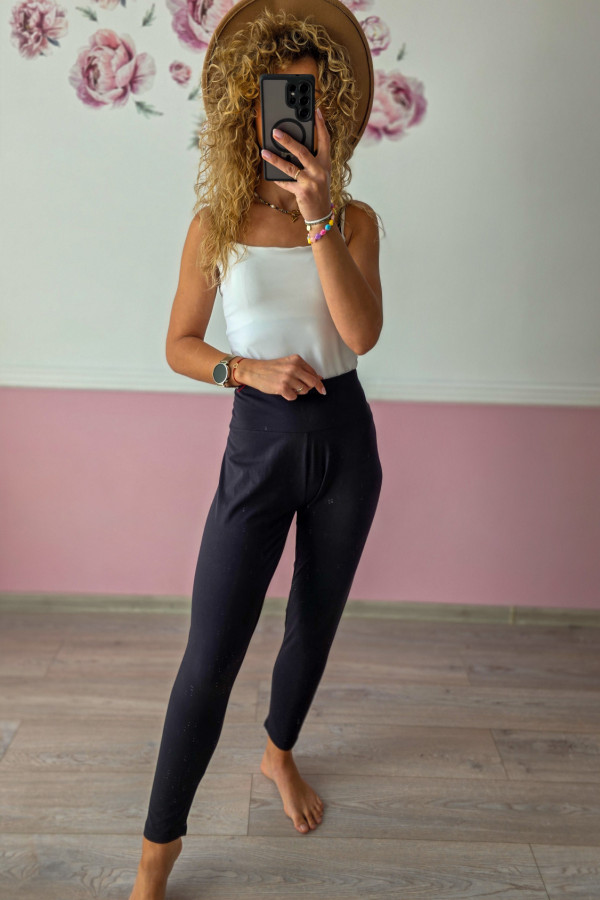 Czarne legginsy basic z wysokim stanem