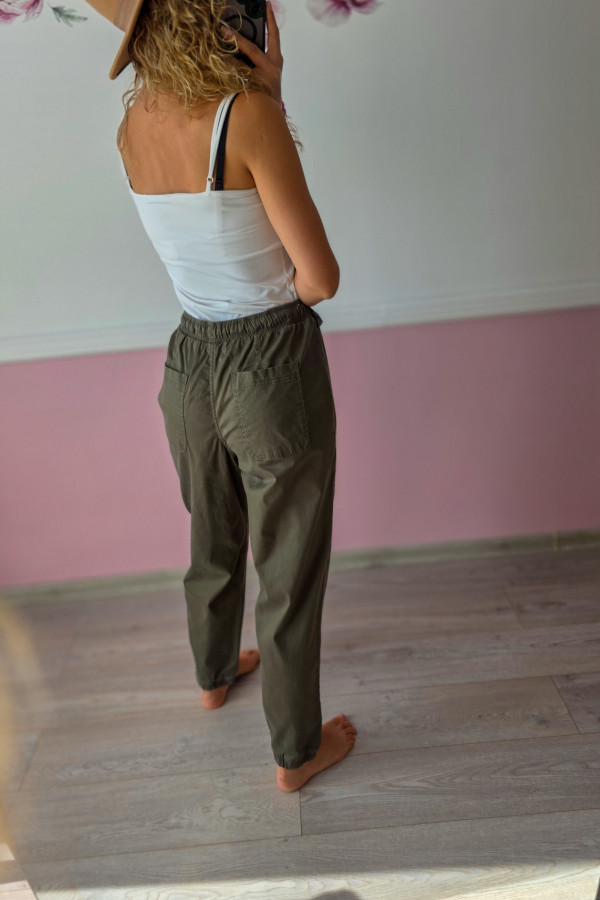 Spodnie khaki z wiązaniem w pasie M/L 3