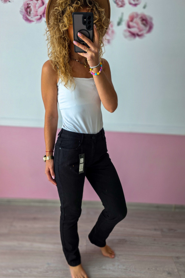 Czarne spodnie straight fit 1