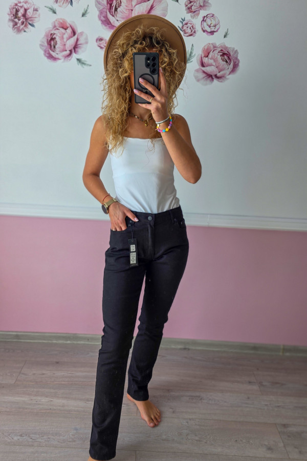 Czarne spodnie straight fit 2