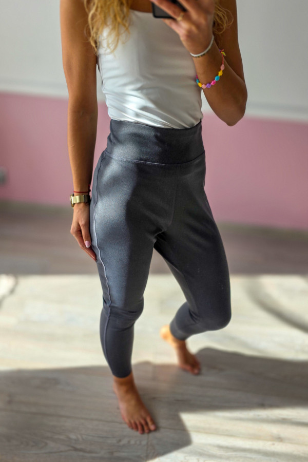 Grafitowe legginsy basic 1