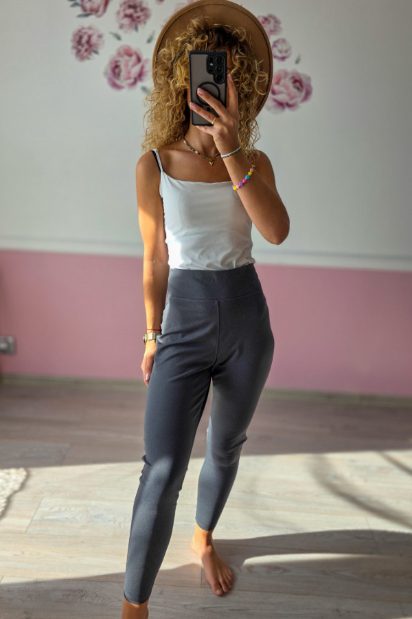 Grafitowe legginsy basic