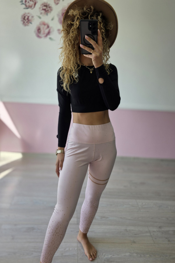 Legginsy w odcieniu pudrowego różu 2