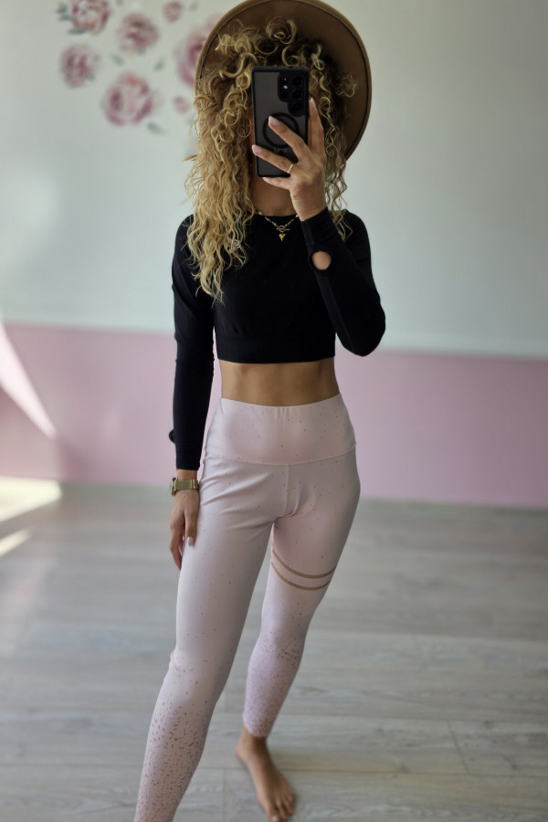 Legginsy w odcieniu pudrowego różu 3