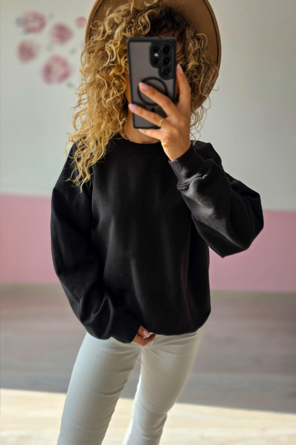 Bluza damska basic – czarna, klasyczna 1
