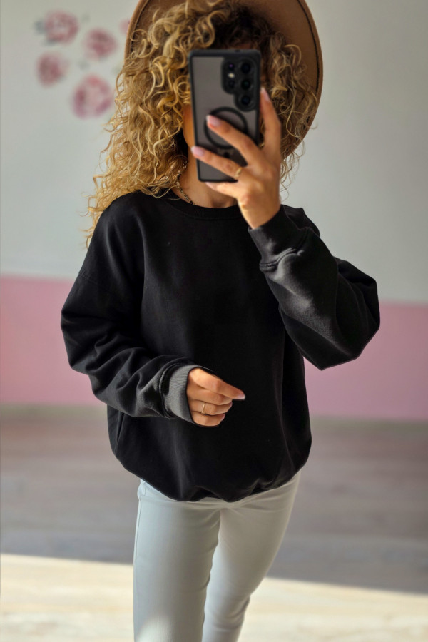 Bluza damska basic – czarna, klasyczna 2