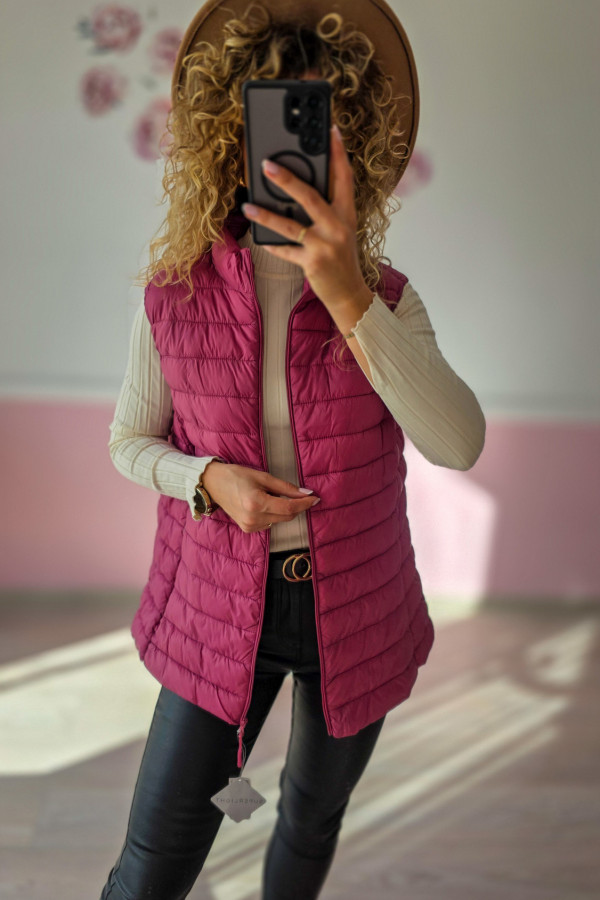 Różowa kamizelka pikowana – stylowy akcent na chłodniejsze dni XXL/3XL 1