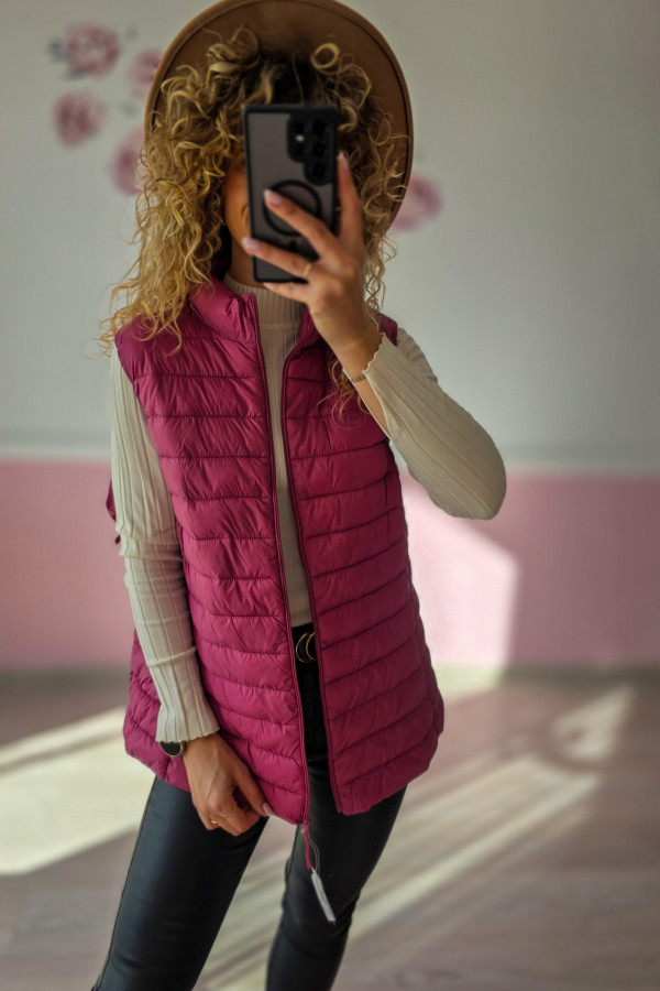 Różowa kamizelka pikowana – stylowy akcent na chłodniejsze dni XXL/3XL 2