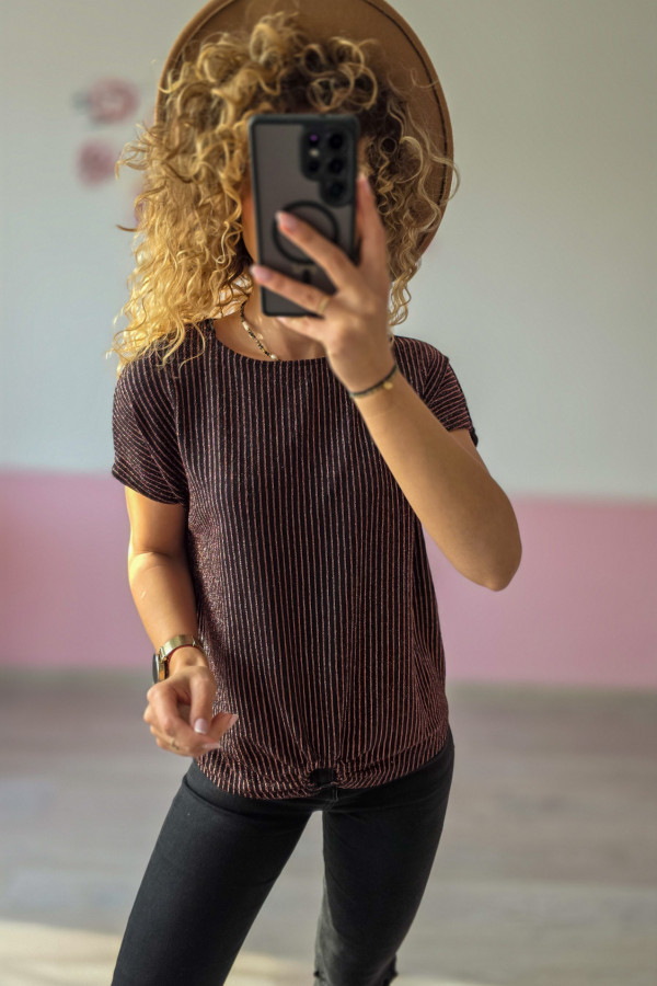 Brązowa bluzka z połyskiem 1