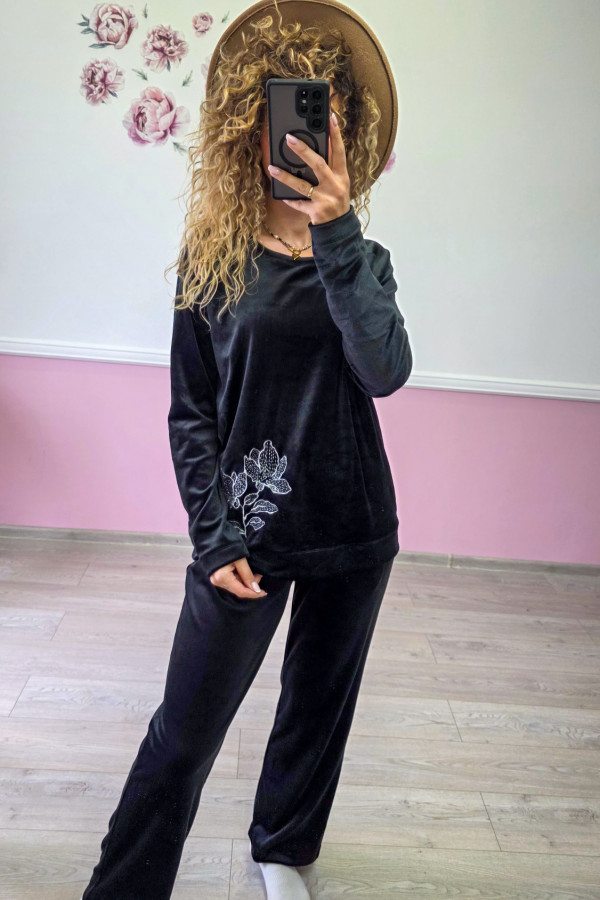 Welurowy komplet – czarny - C&A