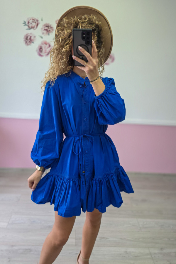 Sukienka koszulowa – chabrowa