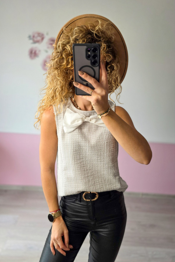 Top bez rękawów z kokardą 1